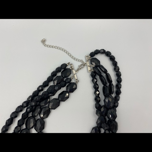 Macy’s Black Beaded Necklace and Bracelet Set - Picture 4 of 5